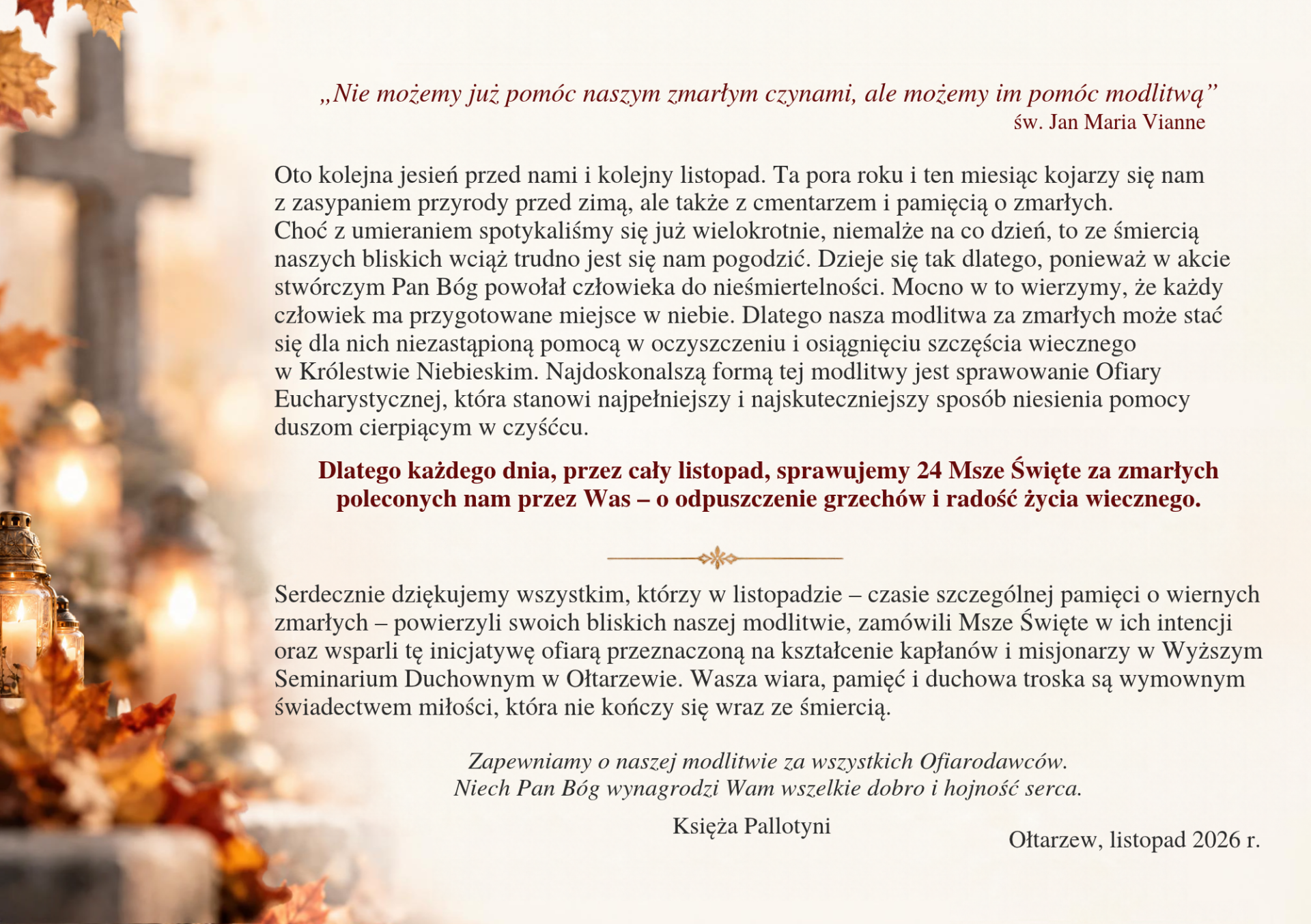 Msze św. listopadowe